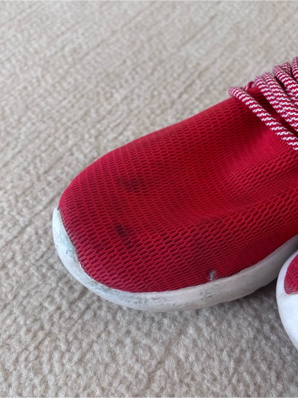 adidas Red Kids Slip-On Athletic Sneakers with White Sole - Picture 7 of 8